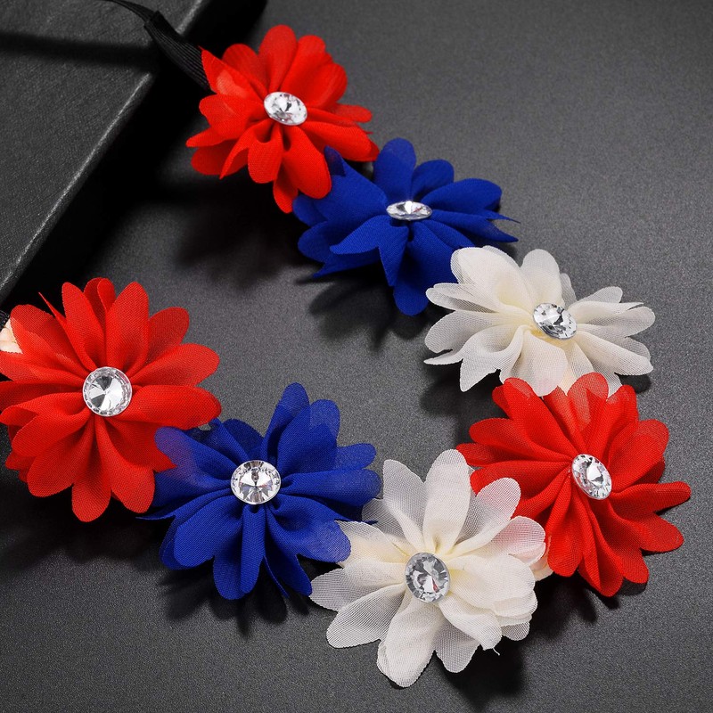 LUX ACCESSORIES Red White Blue American Flag 4th of July