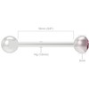 2pc Bioflex Tongue Bar Rings 14g 1.6mm Crystal Rose Pink