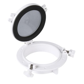 SEAFLO Round Porthole Window with ABS Plastic & Tempered Glass for Boat, Yacht, Marine Applications (White, 10.5")