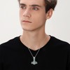 Malachite Thor Hammer Necklace for Men Sterling Silver Abalone Shell