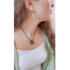 Lebensquelle Plus Amethyst drop pendant, drilled tumbled stone drop pendant