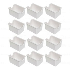 TrueCraftware-Set of 12 Sugar Packet Holder Plastic White Color -Sugar Caddy Holder for Sweetener Packets Organizer Caddy for Coffee Bar Tea Bag Organizer for Table Restaurant Hotel