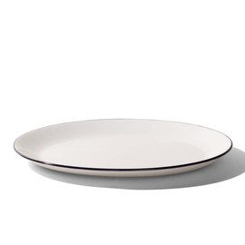 Made In Cookware - Serving Platter - White With Black Rim - Porcelain - Crafted in England