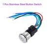 DMiotech 7/8 Inch Stainless Steel Latching Push Button Switch Flat