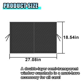 2PCS Car Window Windshield Sunshade, Magnetic Double Layer Side Window Sun Shade Auto Privacy Curtain for Baby Protection, Car Camping Accessories for Blocking UV Rays and Heat (Rear)
