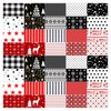 Soimoi Christmas Theme Print Precut 10-inch Cotton Fabric Quilting Squares