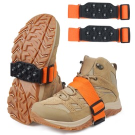 Anti-slip Crampons, Snow Shoes, Durable Hard Alloy, 7 Pin with Integrated Frame, Snow Protection, Upgraded Version, Lightweight, Fall Prevention, Crampons, Mountain Climbing, Fishing, Snowy Roads,