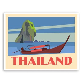 2 x 10cm Fun Thailand Vinyl Stickers - Boat Travel Luggage Laptop Sticker #20909 (10cm Wide)