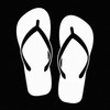 White Flip Flops Vinyl Car Window Decal Sticker