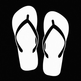 White Flip Flops Vinyl Car Window Decal Sticker
