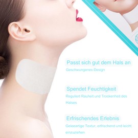 Anti-Falten Collagen Neck Mask, Halsmasken für Halsstraffung und Feine Linie, Hydrogel Stretch Neck Patches, Feuchtigkeitsspendend Nacken Maske, 5PCS Faltenlift Patches für Frauen