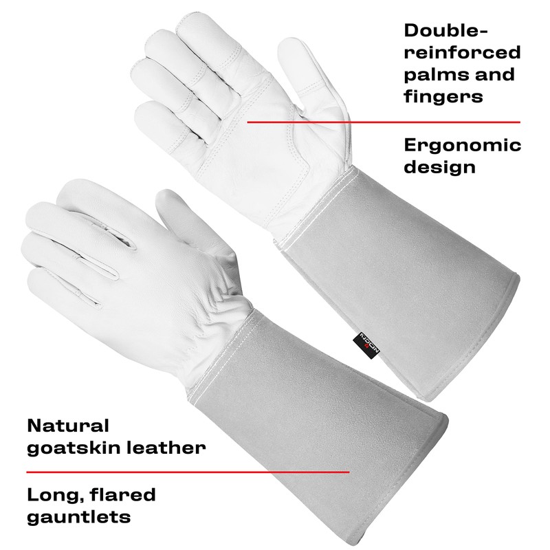 NoCry Leather Gardening Gloves for Men and Women - Thorn