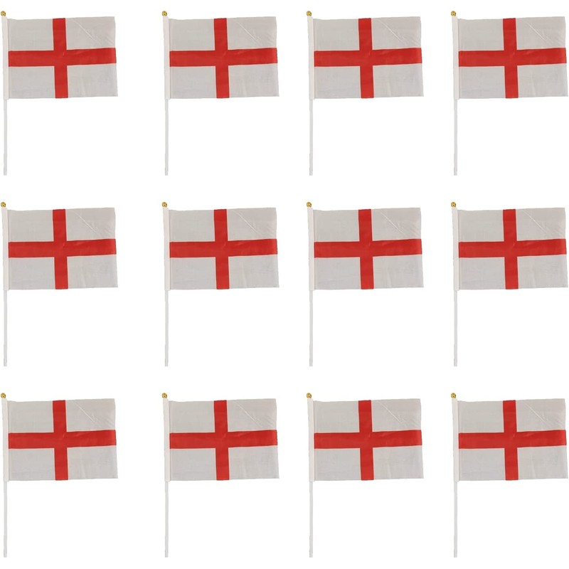 5Pcs St George Hand Flags England Hand Waving Fabric Mini