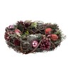 Christmas Advent Wreath Made of Multiple Materials Round with Pink/Green/Brown