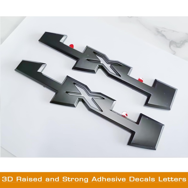 2PC 3D Raised Letters 4X4 Overlay Blackout Emblem with Adhesive