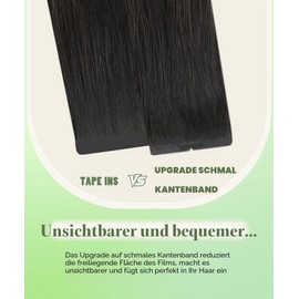 SURNEL Tape-In Real Hair Extensions, 1B Black Fading to 4 Medium Brown, Tape-In Extensions, 20 Inches, 50 g, 20 Pieces (#1BT4-50 cm)