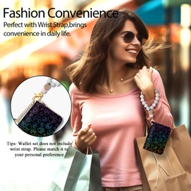 Yonlevres Credit Card Holder Small Wallets Woman, Puppy Dog Paw RFID Wallet Women Card Holder Keychain Zipper, Cute Funny Card Case PU Leather RFID Blocking Accordion Card Organizer Gifts Girls