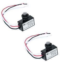 KOOBOOK 2Pcs AC 120-277V Photoelectric Switch Dusk to Dawn Button Flush Mount Photo Control Eye Switch Light Photocell Sensor