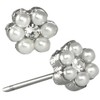 Simple Faux Pearl Flower Crystal Center Stud Earrings