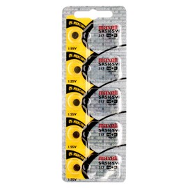 Maxell Watch Battery Button Cell SR516SW 317 Pack of 5 Batteries