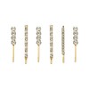 6 Pcs Sparkling Clear Rhinestone Pearl Bobby Pins Metal Barrette