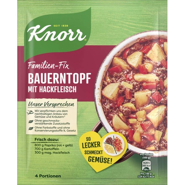 Knorr Fix hunter stew with ground beef (Bauern-Topf mit Hackfleisch) (Pack of 4)