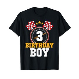 Birthday Boy 3rd Race Car Party 3 Years Old Racing Driver T-Shirt