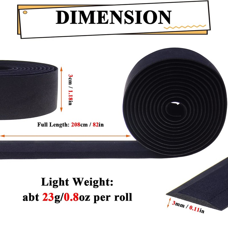 KINGOU Black EVA Road Bicycle Handlebar Tape Bike Bar Wraps