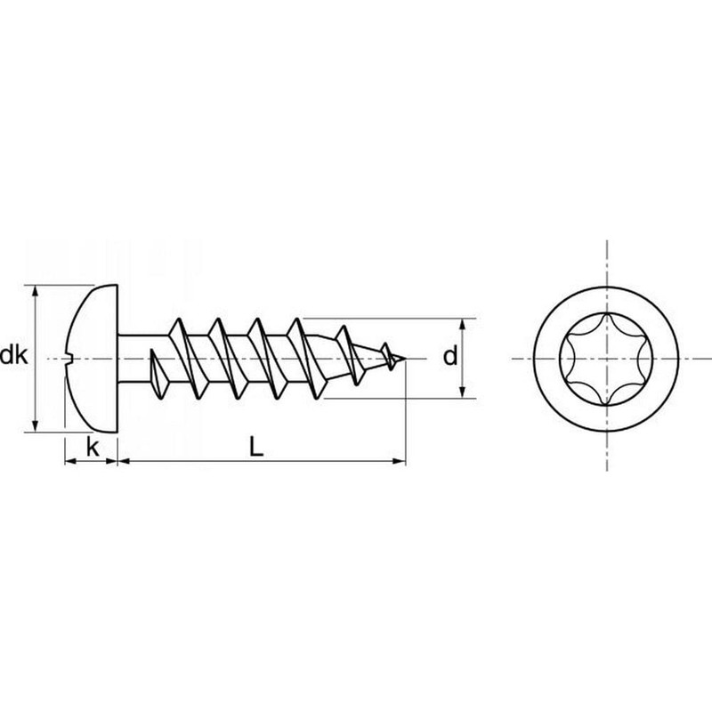 50 x Round Head Chipboard Screws with Reinforced Head 4.0