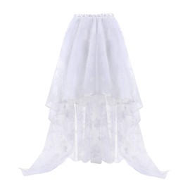 Zhitunemi Women's Steampunk Costume Victorian Skirt Corset Dress for Girls Plus Size Wedding Dressing Ruffle High Low Outfits White 4XL