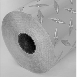 Paper Street Plastics Diamond Plate Vinyl Tape, with Self-Adhesive (Silver, 4 inch x 25 ft)