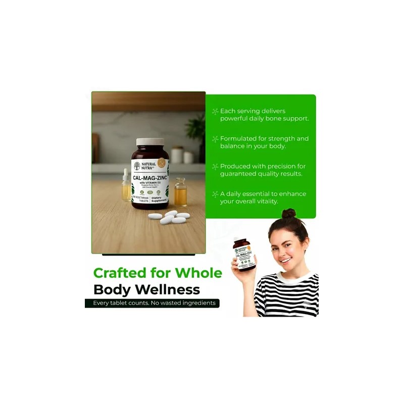 Natural Nutra Cal-mag Zinc Con Vitamina D3 100 Tabletas