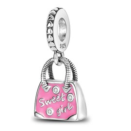 MULA 925 Sterling Silver Charms for Bracelets and Necklaces Lipstick and Bag Dangle Pendants Tower Camera Beads Jewelry Charms for Women