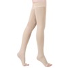 Medias de compresión hasta el muslo sin dedos, unisex, opacas,