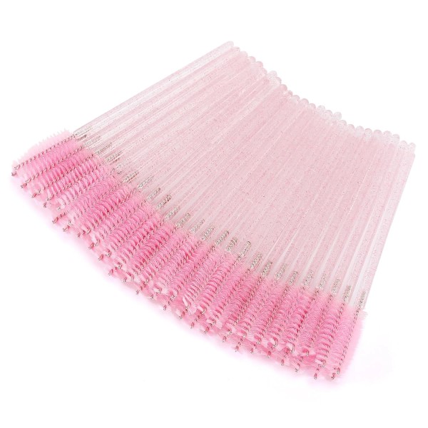 Tbestmax 50 Pcs Disposable Mascara Wands, Crystal Eyebrow Spoolies Brush