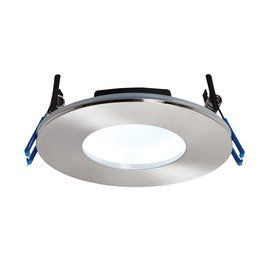 Saxby OrbitalPLUS 9W Satin Nickel Die Cast Aluminium IP65 Cool White Recessed Anti Glare Fire Rated LED Downlight