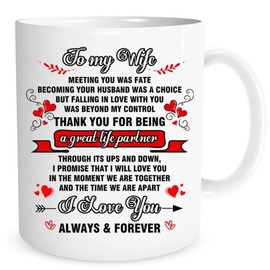to My Wife, Gifts for Wife, Perfect Birthday Present for Wife - Romantic Gifts for Wife, Mothers Day Gifts for Wife, Wife Mugs