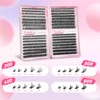 FANDIQ Individual Eyelashes 640pcs Natural Cluster Lashes 30D+40D+50D+60D Fluffy Lashes