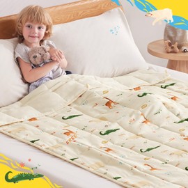 anfie Weighted Blanket Kids (36"x48" 5lbs) Weighted Blanket Cooling Blanket for Sleeping,Throw Size Breathable Blanket with Premium Glass Bead(Beige Animal)