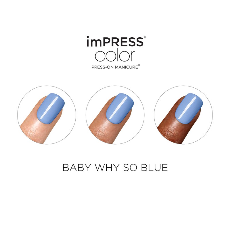 KISS imPRESS Color Press-On Manicure, Gel Nail Kit, PureFit Technology,