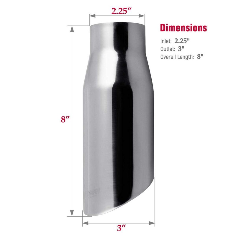 Upower 2.25" to 3" Exhaust Tips 2 1/4 inch Inlet