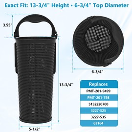 BigHead 005-152-2207-00 Debris Canister Basket Replacement for Paramount Debris Canister Basket Fits for DDC/EDC Leaf Canisters Replaces 3227-525 3227-535 5152220700 63164 PMT-201-798 PMT-201-9499