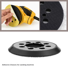 Micro Traders 5 Inch 8 Holes 4 Screw Holes Sanding Disc Pad Backing Sander Hook and Loop Self Adhesive Disc Black Compatible with Dewalt DWE6423 DWE6421 DCW210B
