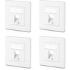deleyCON 4x 1 Port LAN Junction Box Data Socket Flush-Mounted