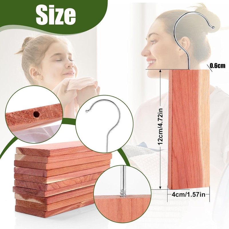 Cedar Blocks for Clothes Storage, 20 Pack Natural Cedar Planks
