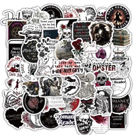 Huipalon 60 Pcs(4 Sheets) Dark Romance Stickers Goth Stickers Kindle Sticker Bookish Gothic Romance Sticker for Computer Phone Water Bottle Skateboards (Unseparated)
