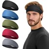 Tumurup Sport Headbands Men [5 Pack] - Sweat Absorbent Sweat
