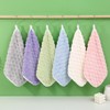 FHDUSRYO 6Pcs Soft Hanging Hand Dry Towels, Square Microfiber Hand