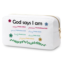 Christian Inspirational Gifts Makeup Bag Bible Verse Gifts Christian Religious Gifts Encouragement Scripture Gifts for Friend Daughter Faith Cosmetic Pouch Christening Gifts Christmas Birthday Gifts