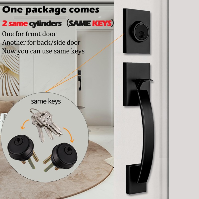 TMC Matte Black Handleset wit Door Lever Knob Handle Single